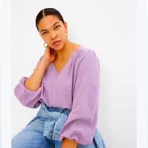 Gap Crinkle Gauze Balloon Top